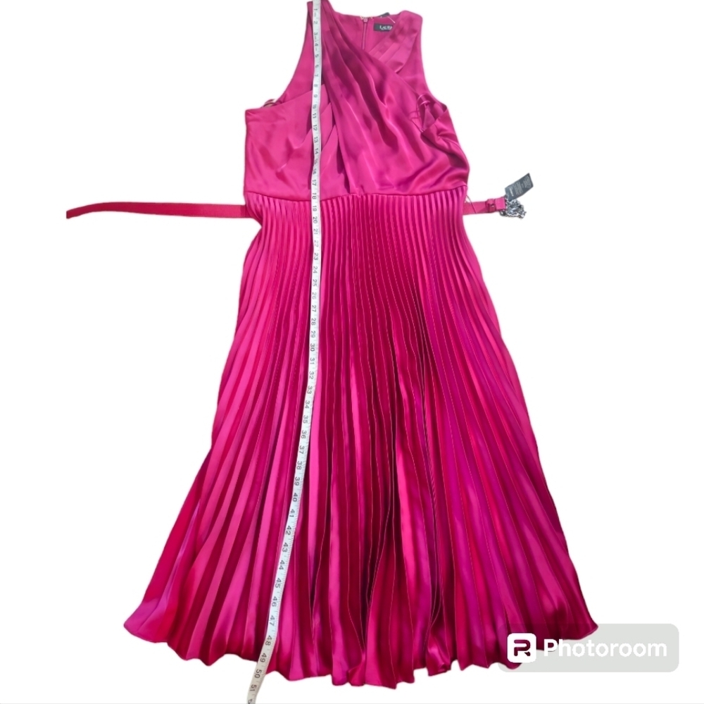NWT Lauren Ralph Lauren Charmeuse Halter Midi Dress 14 - Picture 15 of 16